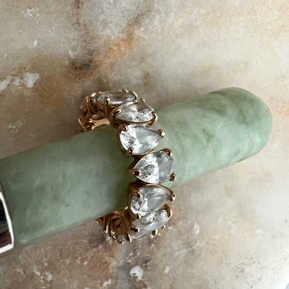 Swarovski Vittore ring Drop cut, White, Rose gold-tone plated - Picture 4 of 12